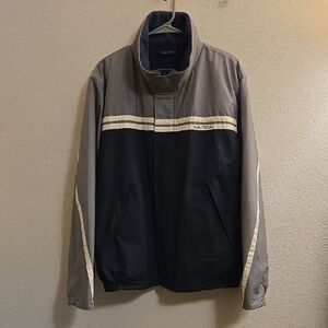 Nautica Two-Tone Reversible Jacket with Hidden Hood In Collar - Navy & Gray - XL